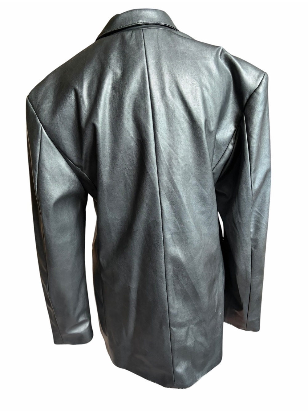 Divided Black Faux Leather Blazer Jacket - Picture 4 of 4